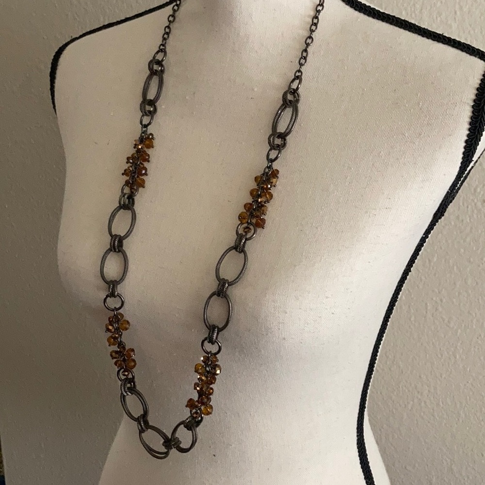 Orange Beaded Accent Necklace
